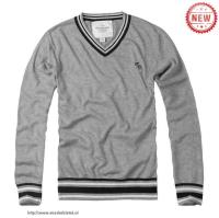 heren abercrombie and fitch v-hals truien gestreept moose logo lichtgrijs Sports Goedkoop npd87939